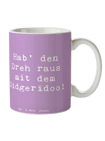 Mr. & Mrs. Panda Keramiktasse Spruch Didgeridoo Dreh mit Spruch in Lavendeltraum