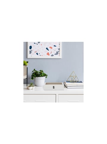 relaxdays Brillenbox in Weiß - (B)33,5 x (H)8,5 x (T)24,5 cm