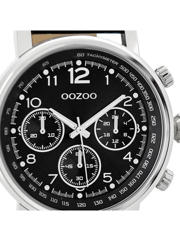 Oozoo Analog-Armbanduhr Oozoo Timepieces schwarz extra groß (ca. 48mm)