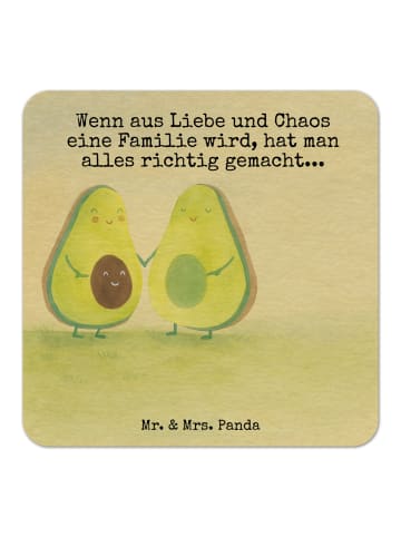 Mr. & Mrs. Panda Bierdeckel Avocado Pärchen Design mit Spruch in Weiß