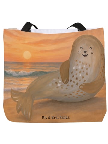 Mr. & Mrs. Panda Schultasche Robbe Lachen Design ohne Spruch in Weiß