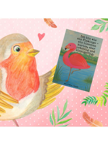Mr. & Mrs. Panda babykarte Flamingo Classic Design mit Spruch in Weiß
