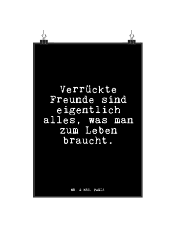 Mr. & Mrs. Panda Poster Verrückte Freunde sind eigentlich... mit... in Schwarz