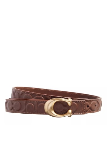 Coach 25Mm Sculpted C Embossed Belt Saddle in brown