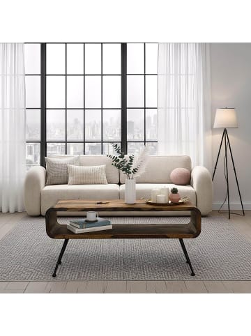 FineBuy Couchtisch in Braun / Sheesham / 100x40x45