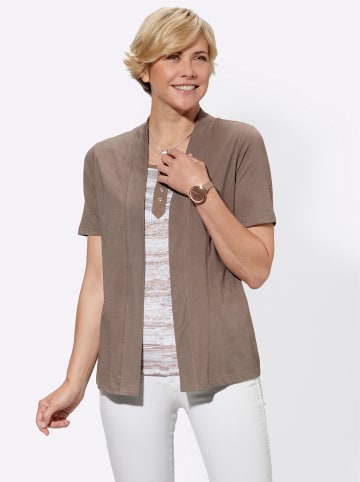 WITT WEIDEN Shirt in taupe-gemustert