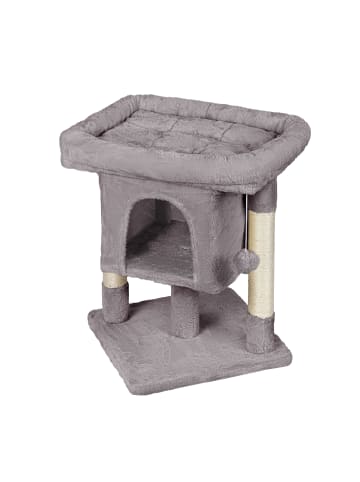 relaxdays Kratzbaum in Hellgrau - (B)52,5 x (H)60 x (T)41 cm