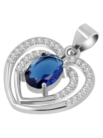 Adeliás Damen Anhänger – Herz Herzanhänger aus 925 Silber mit Zirkonia in silber
