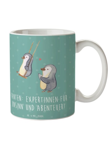 Mr. & Mrs. Panda Kaffeetasse Tante Abenteuer mit Spruch in Meeresbrise