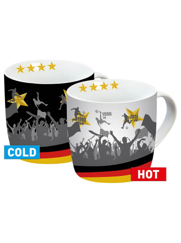 Geda Labels Tasse Fußball EM Farbwechsel in Schwarz - 300 ml