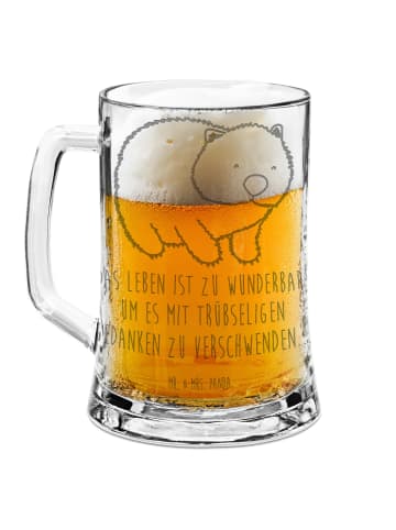 Mr. & Mrs. Panda Gravur Bierkrug Wombat mit Spruch in Transparent