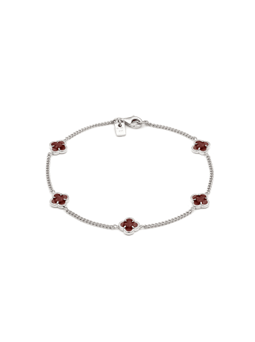 KUZZOI Armband 925 Sterling Silber in Dunkelrot