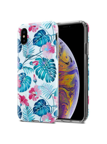 cadorabo Hülle für Apple iPhone XS MAX Blumen Muster in SCHILDKRÖTENBLÄTTER