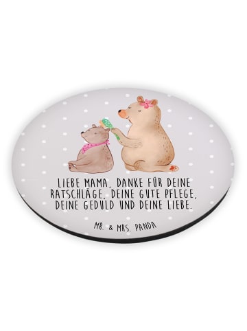 Mr. & Mrs. Panda Rund Magnet Bär Kind mit Spruch in Grau Pastell