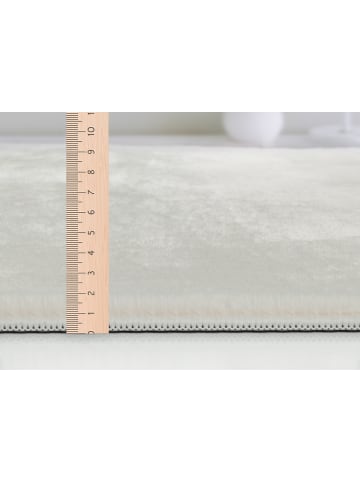 KADIMA DESIGN Rundteppich Uni Antirutsch pflegeleicht Wohnzimmer Schlafzimmer in Creme