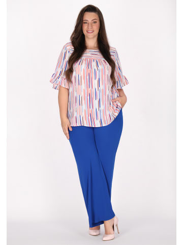 Usha Damen Plus Size Blouse in White Stripe