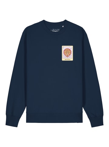 wat? Apparel Sweatshirt Tarot The Pizza in Dunkelblau