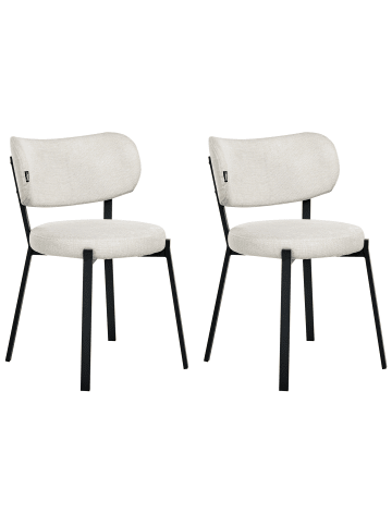 Beliani 2er-Set Esszimmerstuhl BRONTE in Beige/Schwarz