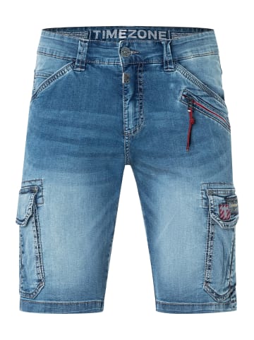 Timezone Shorts Kurze Denim Mid Waist Jeansshorts in Blau