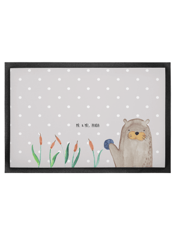 Mr. & Mrs. Panda Fußabtreter Otter Stein ohne Spruch in Grau Pastell