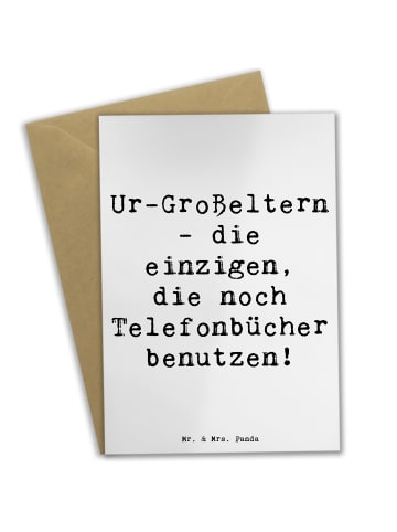Mr. & Mrs. Panda Grußkarte Spruch Ur-Großeltern Liebe mit Spruch in Weiß