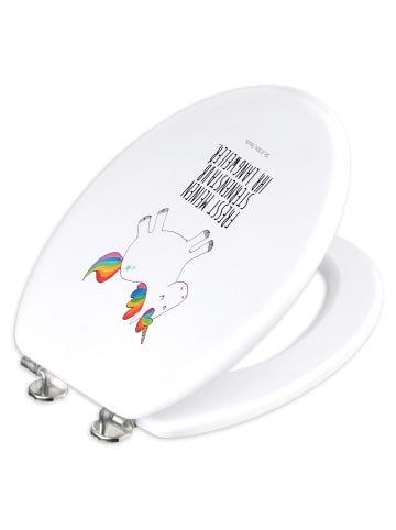 Mr. & Mrs. Panda WC Sitz Einhorn Happy mit Spruch in Weiß