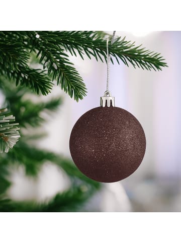 relaxdays 30-tlg. Weihnachtskugeln Set in Braun