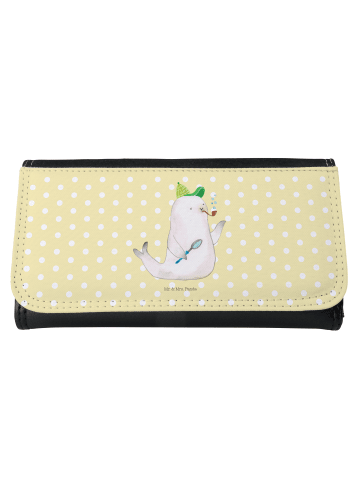 Mr. & Mrs. Panda Portemonnaie für Damen Robbe Sherlock ohne Spruch in Gelb Pastell