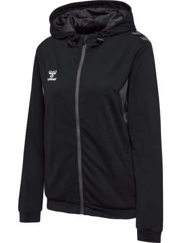 Hummel Trainingsjacke "Hmlauthentic Pl Zip Hoodie Woman" in Schwarz