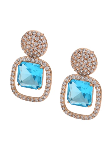 faina Women Earrings in Rose Gold Turquoise