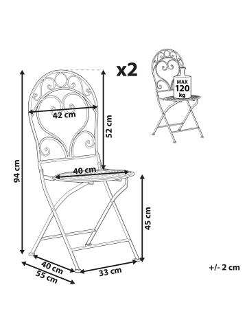 Beliani 2er-Set Esszimmerstuhl ALBINIA in Rosa
