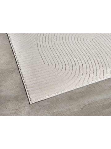 KADIMA DESIGN Teppich Kurzflor Geometrisch rutschhemmend pflegeleicht Wohnzimmer in Creme
