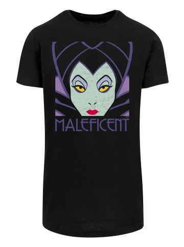 F4NT4STIC Long Cut T-Shirt Long Cut T-Shirt 'Disney Maleficent Cropped Head' in schwarz
