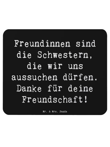 Mr. & Mrs. Panda Mauspad Spruch Freundinnen Schwestern mit Spruch in Schwarz