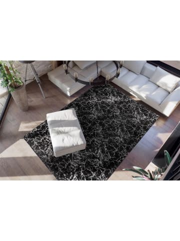 Kayoom Hochflor Teppich Bijou 225 in schwarz - silber - rechteckig