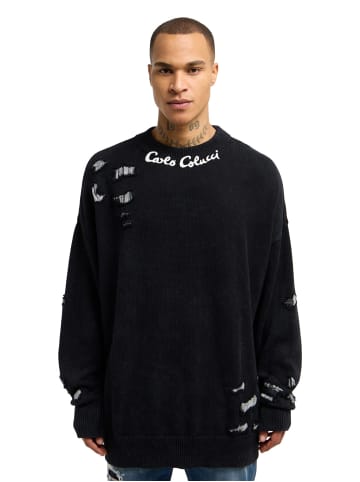 Carlo Colucci Strickpullover Dellemann in Schwarz