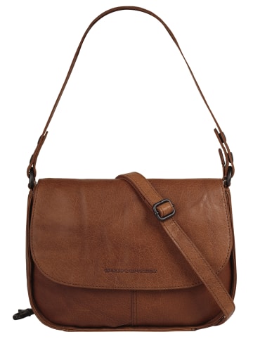 SPIKES & SPARROW Umhängetasche echt Leder in cognac