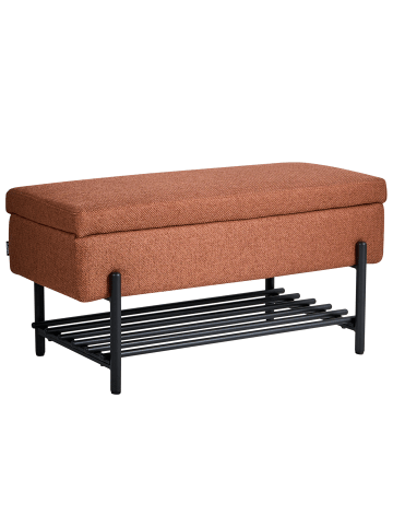 Beliani Bettbank SOLVANG in Braun/Schwarz - (W) 89 x (H) 43 x (L) 39 cm