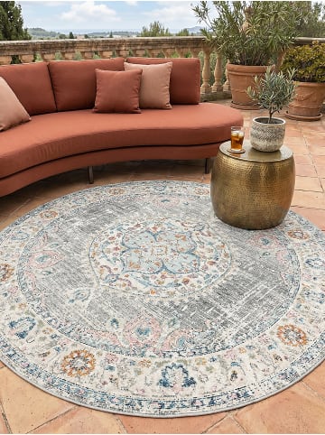 KADIMA DESIGN Outdoor-Teppich Orientalisch pflegeleicht Balkon Terrasse Outdoor Garten in Grau