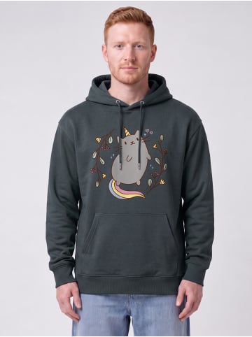 wat? Apparel Sweatshirt Unicorn Cat in India Ink Grey