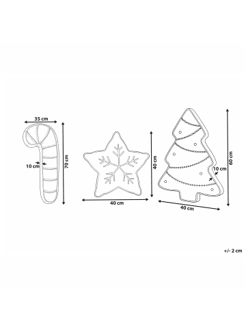 Beliani 3er-Set Dekokissen JOLLYTRIO  in Beige/Grün