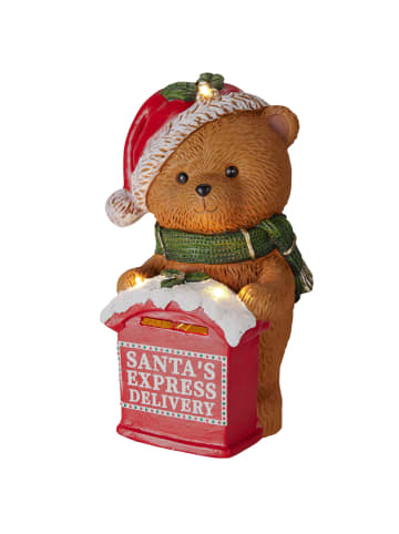 Home&Styling Collection Figur eines Teddybären mit Briefkasten in Braun, (B) 19 x (H) 30 x (L) 19,5 cm