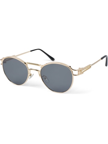 styleBREAKER Panto Sonnenbrille in Gold / Grau getönt