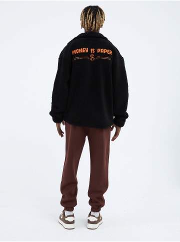 COFI 1453 Fleecejacke Money Oversize in Schwarz