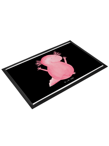Mr. & Mrs. Panda Fussmatte Axolotl Hurra ohne Spruch in Schwarz