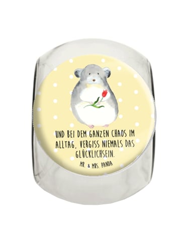 Mr. & Mrs. Panda Lebensmittelbehälter Chinchilla Blume mit Spruch in Gelb Pastell