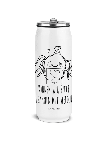 Mr. & Mrs. Panda Getränkeflasche Spinne Agathe Brief mit Spruch in Weiß