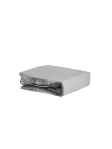 COFI 1453 Plüsch Spannbettlaken mit Rundumgummizug - Cashmere Touch 180 gsm in Grau