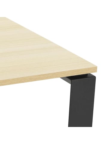 KADIMA DESIGN Schreibtisch 140x140 cm modern Arbeitszimmer Bürotisch in Beige-Schwarz