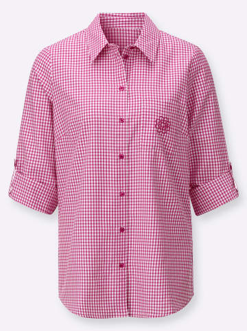 WITT WEIDEN Longbluse in fuchsia-weiß-kariert